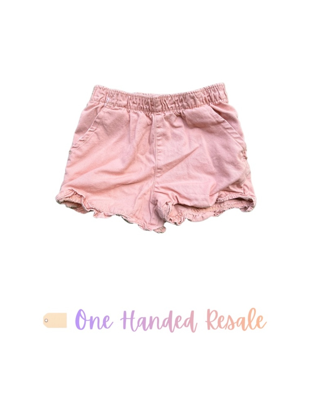 🩷 Garanimals Mauve Dusty Pink Ruffle Hem Elastic Stretchy Waist Shorts 12M